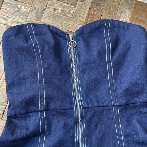 By The Way Dark Denim Strapless Mini Dress Revolve Large - Picture 5 of 13